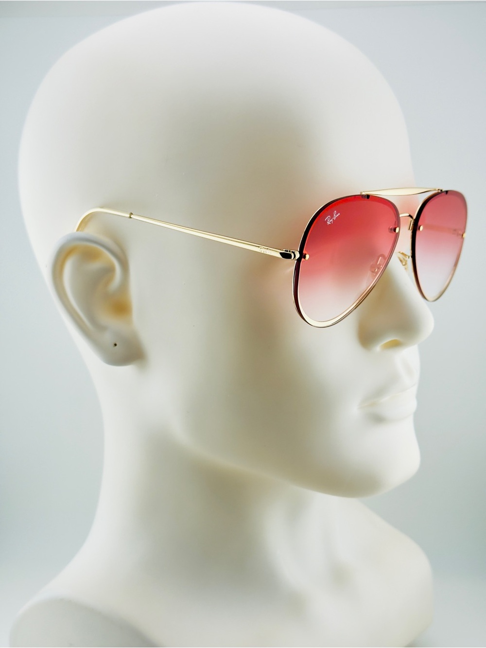 Ray-Ban Blaze Aviator Sunglasses RB3584N Gold Frame Red Gradient Lenses UNISEX - Picture 4 of 16
